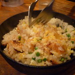 モヒカンらーめん - ③これが噂の「とんこつ飯」→さらに調理中