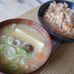 ろばたやき山ろく - ダゴ汁と炊き込み御飯