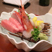 加賀屋 名古屋店 - 造り(鮮四種盛り トロ･かんぱち･ヒラメ･ボタン海老)［昼のおまかせ会席］