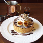Hoshino Kohi Ten - チョコバナナのスフレパンケーキとアイスコーヒー  1170円