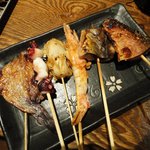 ちゃい九炉 - 魚串焼き６種盛り