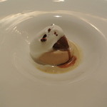 リストランテ カノフィーロ - 栗のパンナコッタ　チョコレートのソルベとほうじ茶のアングレーズソース