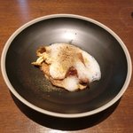 ル スプートニク - ランチコース 7128円 のフォアグラ、茸のクレープ、トリュフ、ポーチドエッグ、キノコアイス、キノコソテー