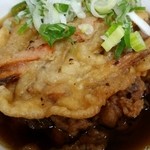 一由そば - ゴボウ天とジャンボげそ天