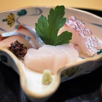 懐石料理 はし本 - シマアジ　鯛　帆立