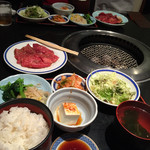 きらく亭 - ランチのロース定食（和牛もも肉）