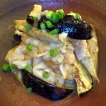 菜根譚 北海道中華 - 1ラベンダーポークと焼き茄子、ごぼうの胡麻和えサラダ風