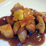 菜根譚 北海道中華 - 5・根菜と知床地鶏の黒酢ソース