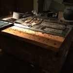 悠林館 - 食堂の炭火焼コンロです。