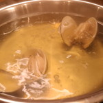 桑名産天然蛤料理 貝新商店 - 開いてから30秒待ちます