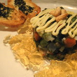 アオリイカと夏野菜のタルタル　岩海苔風味