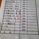 そば処 平石亭 - 会計（2015.10.某日）