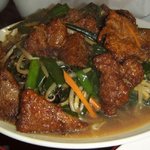 レバニラ定食 kei楽 - ボリューム満天！厚切り山形庄内産豚レバーがウマい！