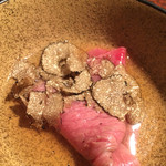 焼肉うしごろ - しゃぶしゃぶで。トリュフをかけていただきます