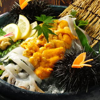 原価率１４０％！名物【イカの姿造りウニぶっかけ】１日限定５食