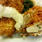 キッチンスズキ - 白身魚フライ、ホタテフライ、イカフライ、オムレツセット