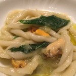 プリンチピオ - モンサンミッシェル産ムール貝と赤茄子のピュレ トロフィエ