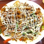 来々軒 - 先にキャベツを食べてマヨネーズをかけて激ウマでご飯が進む！