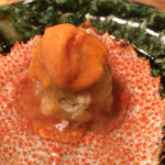 虎白 - 先付：毛ガニと生ウニ