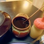 とんかつ なかお - 自家ブレンドのソース。