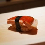 鮨 あらい - 初訪　鮟肝に西瓜の奈良漬け