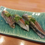 2015年10月：特上握り(\2600)…光物3点♪さんま、鯵、イワシ