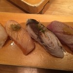 築地玉寿司 - 炙り５種盛り合わせ