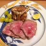 日本料理 晴山 - 宮崎牛のイチボ、焼き松茸