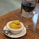 Osteria al Ponte - パンプキンジェラートと赤ワイン