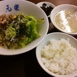 蔵前元楽総本店 - 油そばとライスで800円(佃煮はサービス？)