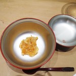 三谷 - ボタン海老、焼き卵と肝和え