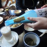 手打そば 本陣 - 濁り酒 1杯 600円。