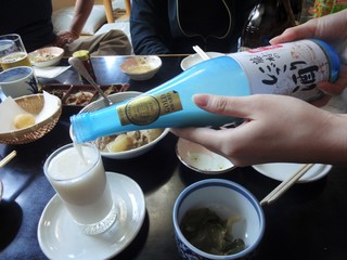 手打そば 本陣 - 濁り酒 1杯 600円。