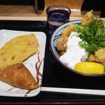 Marugame Seimen - タル鶏天ぶっかけ　レンコン天　いなり