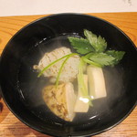 かま田 - ②御椀　鱧、松茸、三つ葉