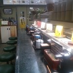 カウンター席のみの店内です。