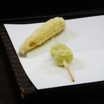 天米 - 海老定食の天ぷら①