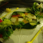 四間道レストランMATSUURA - 2015.10 テリーヌ：農園野菜のテリーヌ(嫁)、こちらのスペシャリテ