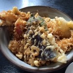 どんや - 穴子と海老の天丼アップ