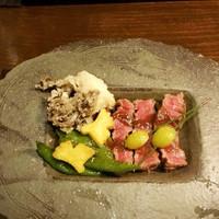 葉歩花庭 - 牛フィレ肉、胡麻味噌、季節野菜