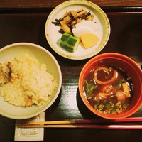 葉歩花庭 - 松茸御飯、香の物、汁
