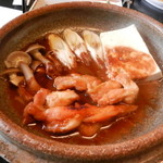 Donryuu - 鍋（三河地鶏八丁味噌仕立て陶板焼き）