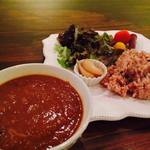 hippopotamus - トマトベースのかぼちゃカレー
・自然栽培野菜サラダ
・自然栽培黒米入玄米ごはん