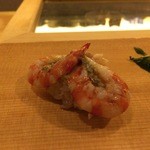 鮨 りんだ - 車海老 中に海老の味噌が