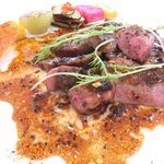 ラトラス - ランチコース 6000円 の牛舌のグリエ ジュドフォアグラ