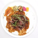 ラトラス - ランチコース 6000円 の牛舌のグリエ ジュドフォアグラ