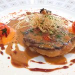 ラトラス - ランチコース 6000円 の鮮魚のポワレ ビスクドオマール 人参のピューレ オレンジレディクション