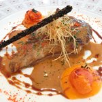 ランチコース 6000円 の鮮魚のポワレ ビスクドオマール 人参のピューレ オレンジレディクション