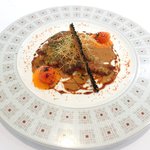 ラトラス - ランチコース 6000円 の鮮魚のポワレ ビスクドオマール 人参のピューレ オレンジレディクション