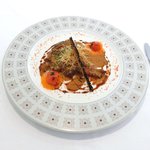 ラトラス - ランチコース 6000円 の鮮魚のポワレ ビスクドオマール 人参のピューレ オレンジレディクション